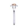 1 Carat Round Shape Morganite and Halo Diamond Ring In 14 Karat White Gold Image-4