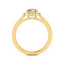 1 Carat Round Shape Morganite and Halo Diamond Ring In 14 Karat Yellow Gold Image-3