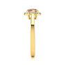 1 Carat Round Shape Morganite and Halo Diamond Ring In 14 Karat Yellow Gold Image-4