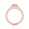 1 Carat Round Shape Morganite and Halo Diamond Ring In 14 Karat Rose Gold Image-3