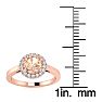 1 Carat Round Shape Morganite and Halo Diamond Ring In 14 Karat Rose Gold Image-5