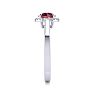 1 Carat Round Shape Ruby and Halo Diamond Ring In 14 Karat White Gold Image-4