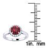 1 Carat Round Shape Ruby and Halo Diamond Ring In 14 Karat White Gold Image-5