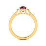 1 Carat Round Shape Ruby and Halo Diamond Ring In 14 Karat Yellow Gold Image-3