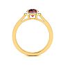 1 Carat Round Shape Ruby and Halo Diamond Ring In 14 Karat Yellow Gold Image-3