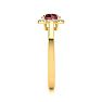 1 Carat Round Shape Ruby and Halo Diamond Ring In 14 Karat Yellow Gold Image-4