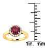 1 Carat Round Shape Ruby and Halo Diamond Ring In 14 Karat Yellow Gold Image-5