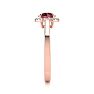 1 Carat Round Shape Ruby and Halo Diamond Ring In 14 Karat Rose Gold Image-4