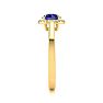 1 Carat Round Shape Sapphire and Halo Diamond Ring In 14 Karat Yellow Gold Image-4