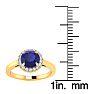 1 Carat Round Shape Sapphire and Halo Diamond Ring In 14 Karat Yellow Gold Image-5