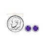 1 Carat Round Shape Amethyst and Halo Diamond Earrings In 14 Karat White Gold Image-4