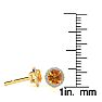 1 Carat Round Shape Citrine and Halo Diamond Earrings In 14 Karat Yellow Gold Image-3