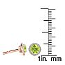 1 1/4 Carat Round Shape Peridot and Halo Diamond Earrings In 14 Karat Rose Gold Image-3