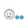 1 1/4 Carat Round Shape Blue Topaz and Halo Diamond Earrings In 14 Karat Yellow Gold Image-4