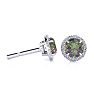 1 Carat Round Shape Mystic Topaz and Halo Diamond Earrings In 14 Karat White Gold Image-1