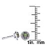 1 Carat Round Shape Mystic Topaz and Halo Diamond Earrings In 14 Karat White Gold Image-3