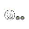 1 Carat Round Shape Mystic Topaz and Halo Diamond Earrings In 14 Karat White Gold Image-4