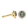 1 Carat Round Shape Mystic Topaz and Halo Diamond Earrings In 14 Karat Yellow Gold Image-1