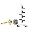 1 Carat Round Shape Mystic Topaz and Halo Diamond Earrings In 14 Karat Yellow Gold Image-3