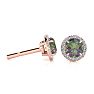 1 Carat Round Shape Mystic Topaz and Halo Diamond Earrings In 14 Karat Rose Gold Image-1