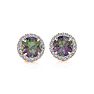 1 Carat Round Shape Mystic Topaz and Halo Diamond Earrings In 14 Karat Rose Gold Image-2
