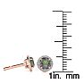 1 Carat Round Shape Mystic Topaz and Halo Diamond Earrings In 14 Karat Rose Gold Image-3