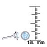 Aquamarine Earrings: Aquamarine Jewelry: 1 Carat Round Shape Aquamarine and Halo Diamond Earrings In 14 Karat White Gold Image-3