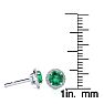 1 Carat Round Shape Emerald and Halo Diamond Earrings In 14 Karat White Gold Image-3