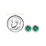 1 Carat Round Shape Emerald and Halo Diamond Earrings In 14 Karat White Gold Image-4