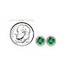1 Carat Round Shape Emerald and Halo Diamond Earrings In 14 Karat Yellow Gold Image-4