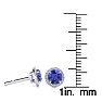 1 1/4 Carat Round Shape Tanzanite and Halo Diamond Earrings In 14 Karat White Gold Image-3