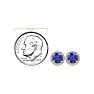1 1/4 Carat Round Shape Tanzanite and Halo Diamond Earrings In 14 Karat Yellow Gold Image-4