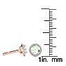 1 Carat Round Shape Green Amethyst and Halo Diamond Earrings In 14 Karat Rose Gold Image-3