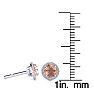 1 Carat Round Shape Morganite Earrings and Diamond Halo In 14 Karat White Gold Image-3