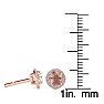 1 Carat Round Shape Morganite Earrings and Diamond Halo In 14 Karat Rose Gold Image-3