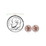 1 Carat Round Shape Morganite Earrings and Diamond Halo In 14 Karat Rose Gold Image-4