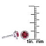 1 1/3 Carat Round Shape Ruby and Halo Diamond Earrings In 14 Karat White Gold Image-3