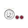 1 1/3 Carat Round Shape Ruby and Halo Diamond Earrings In 14 Karat White Gold Image-4