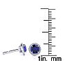 1 1/3 Carat Round Shape Sapphire and Halo Diamond Earrings In 14 Karat White Gold Image-3