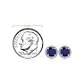 1 1/3 Carat Round Shape Sapphire and Halo Diamond Earrings In 14 Karat White Gold Image-4