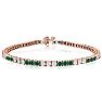 5 Carat Emerald and Diamond Bracelet In 14 Karat Rose Gold Image-1