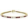 Ruby Bracelet; Ruby Tennis Bracelet; 5 Carat Ruby and Diamond Bracelet In 14 Karat Yellow Gold Image-1