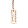 Letter A Diamond Initial Necklace In 14K Rose Gold With 13 Diamonds Image-3