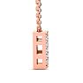 Letter B Diamond Initial Necklace In 14K Rose Gold With 13 Diamonds Image-3