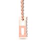 Letter I Diamond Initial Necklace In 14K Rose Gold With 13 Diamonds Image-3