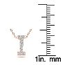 Letter I Diamond Initial Necklace In 14K Rose Gold With 13 Diamonds Image-4