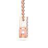 Letter J Diamond Initial Necklace In 14K Rose Gold With 13 Diamonds Image-3