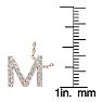 Letter M Diamond Initial Necklace In 14K Rose Gold With 13 Diamonds Image-4