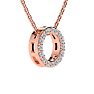 Letter O Diamond Initial Necklace In 14K Rose Gold With 13 Diamonds Image-2