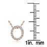 Letter O Diamond Initial Necklace In 14K Rose Gold With 13 Diamonds Image-4